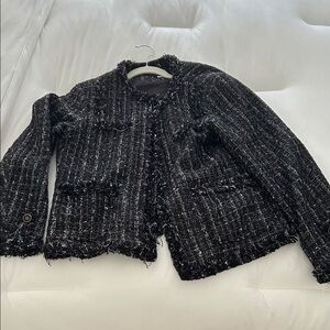Elegant Black Tweed Blazer